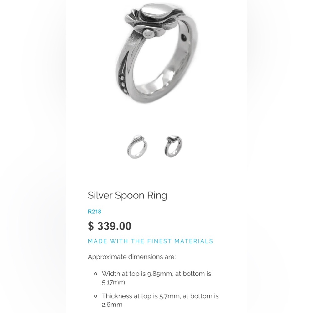 Bill Wall Silver Spoon Ring